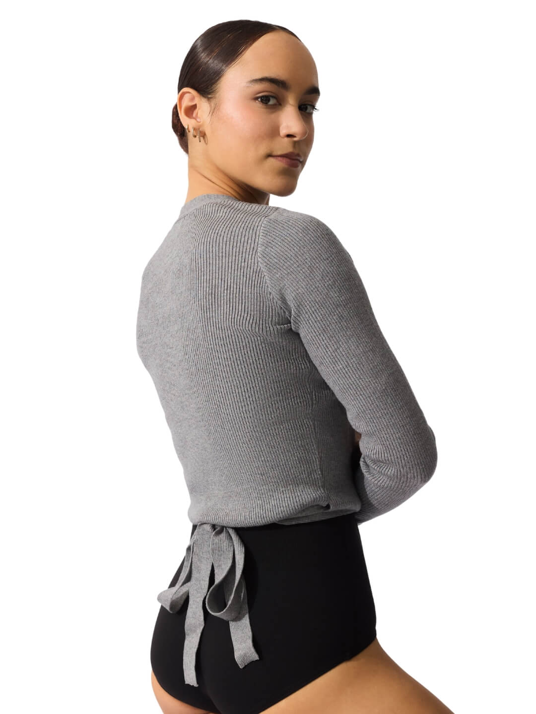Ribbed Knit Wrap Sweater