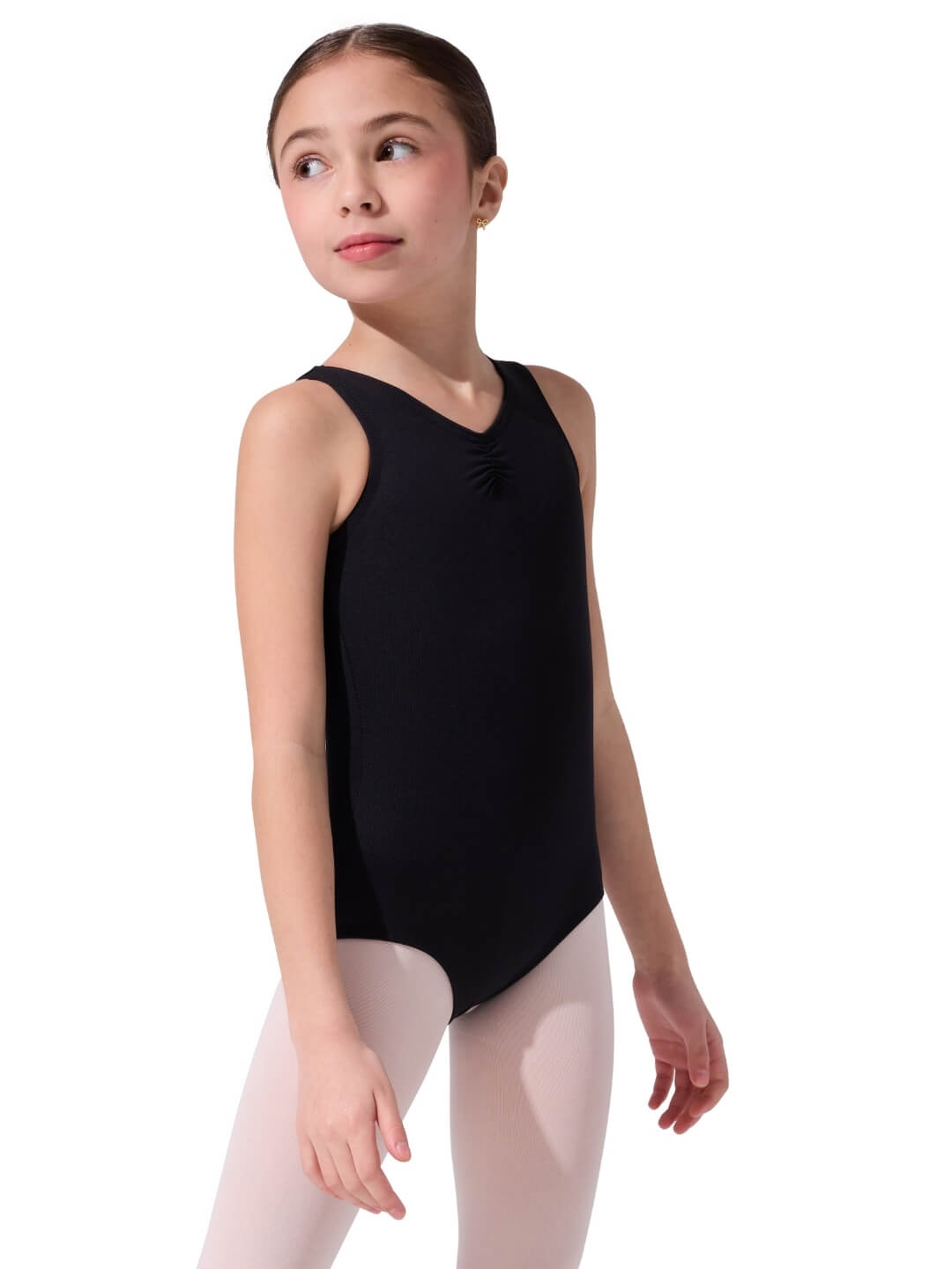 Studio Collection Pinch Front V Neck Leotard - Girls