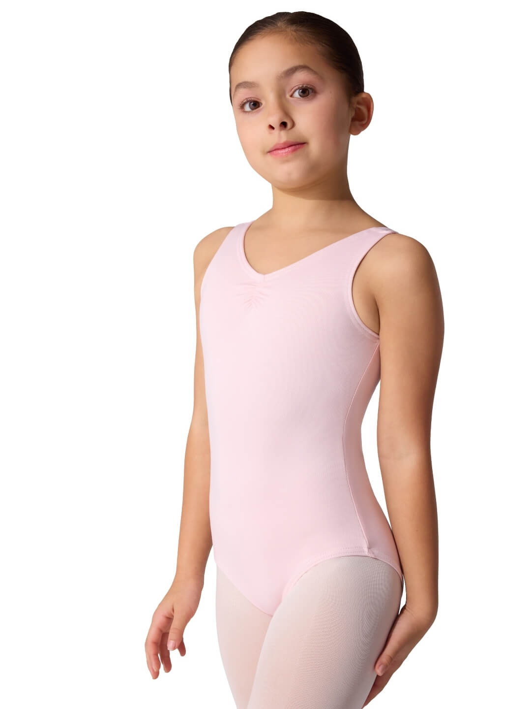 Studio Collection Pinch Front V Neck Leotard - Girls