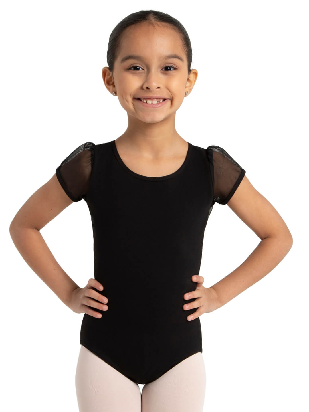 Puff Sleeve Keyhole Back Leotard - Girls