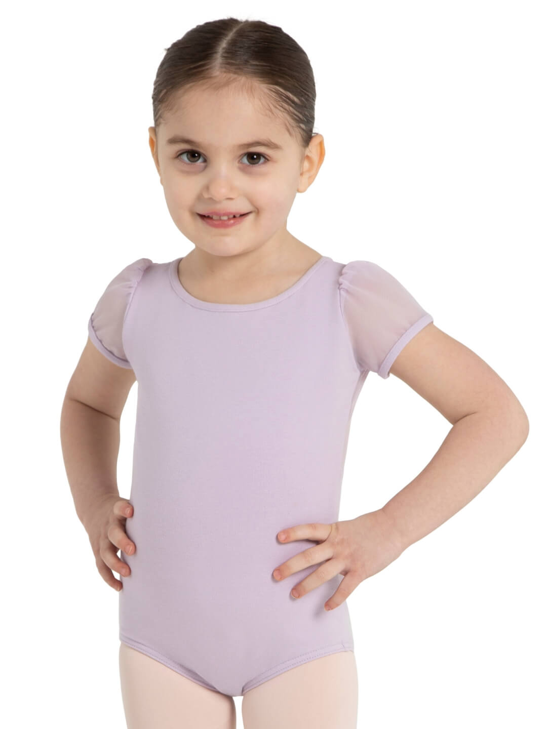 Puff Sleeve Keyhole Back Leotard - Girls