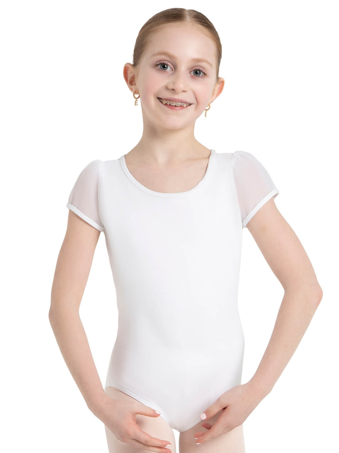 Puff Sleeve Keyhole Back Leotard - Girls