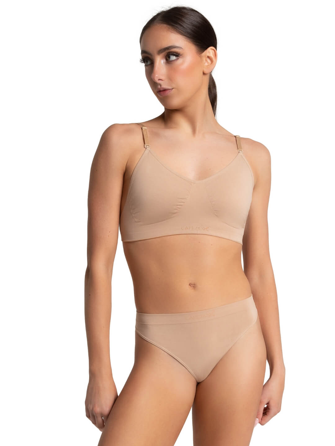 Capezio Seamless Clear Back Bra Nude 3683 f