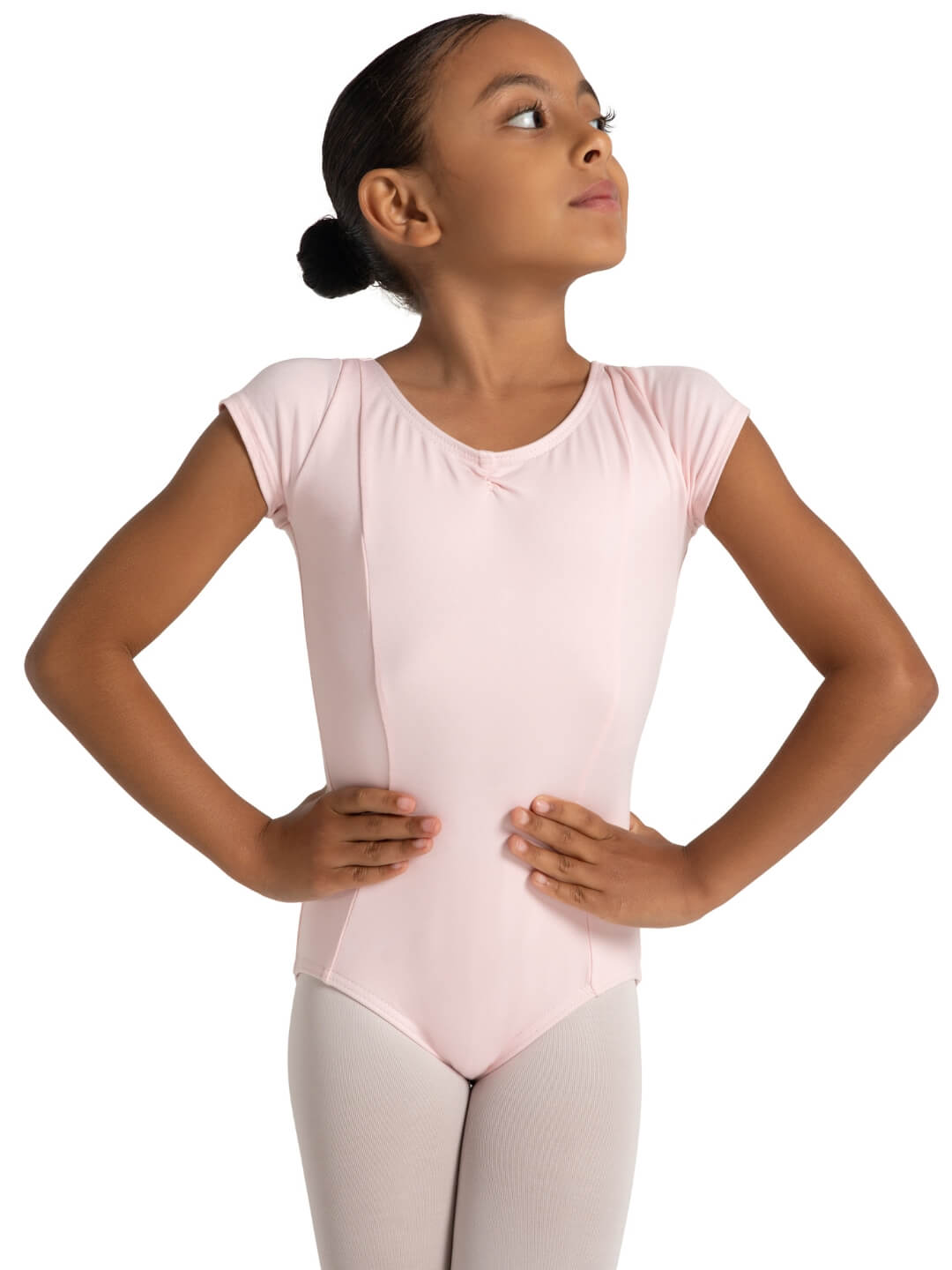 Studio Collection Dual Pinch Cap Sleeve Leotard With Princess Seams - Girls