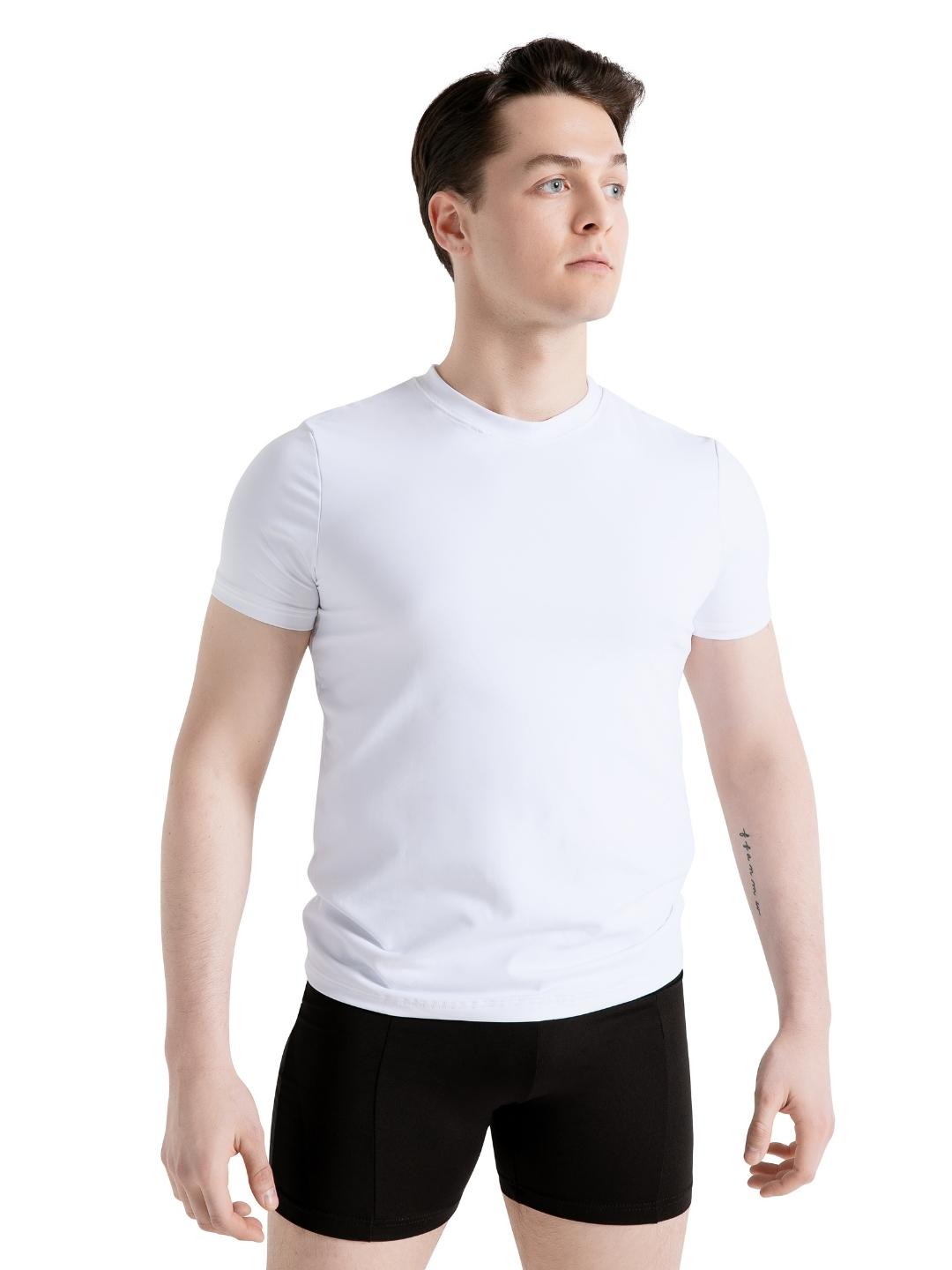 Capezio Studio Collection Crew Neck Tee Mens White SE1061M