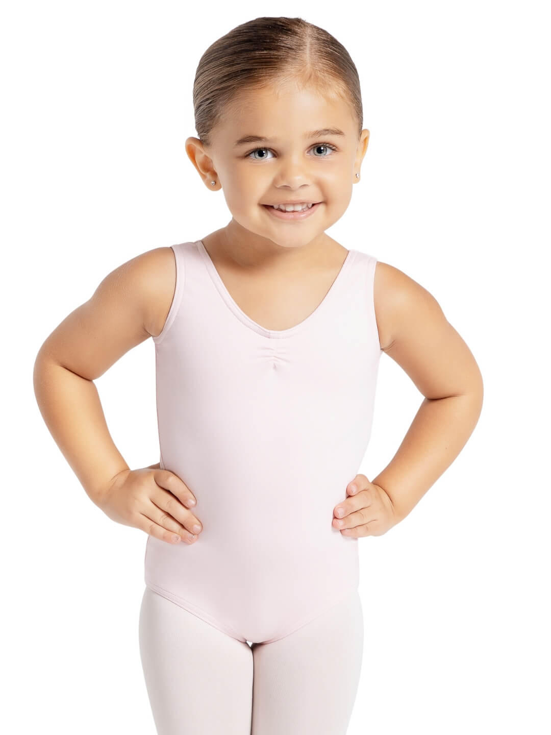 Capezio Studio Collection Pinch Front V Neck Leotard Child Pink SE1008C