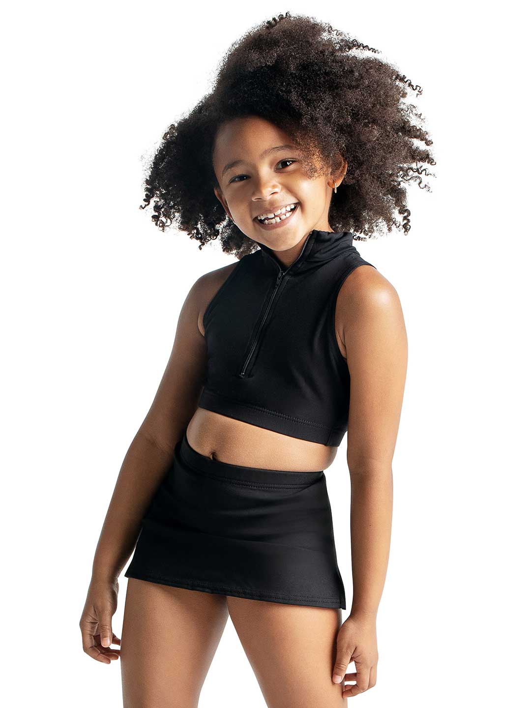 Capezio Team Basics Mock Neck Top Girls Black TB261C