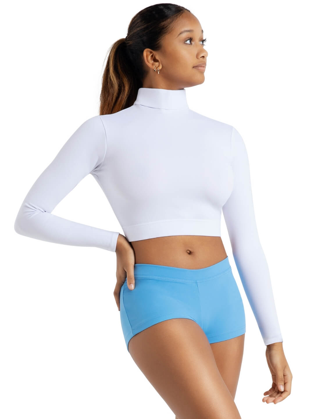 Capezio Turtleneck Long Sleeve Top White TB107