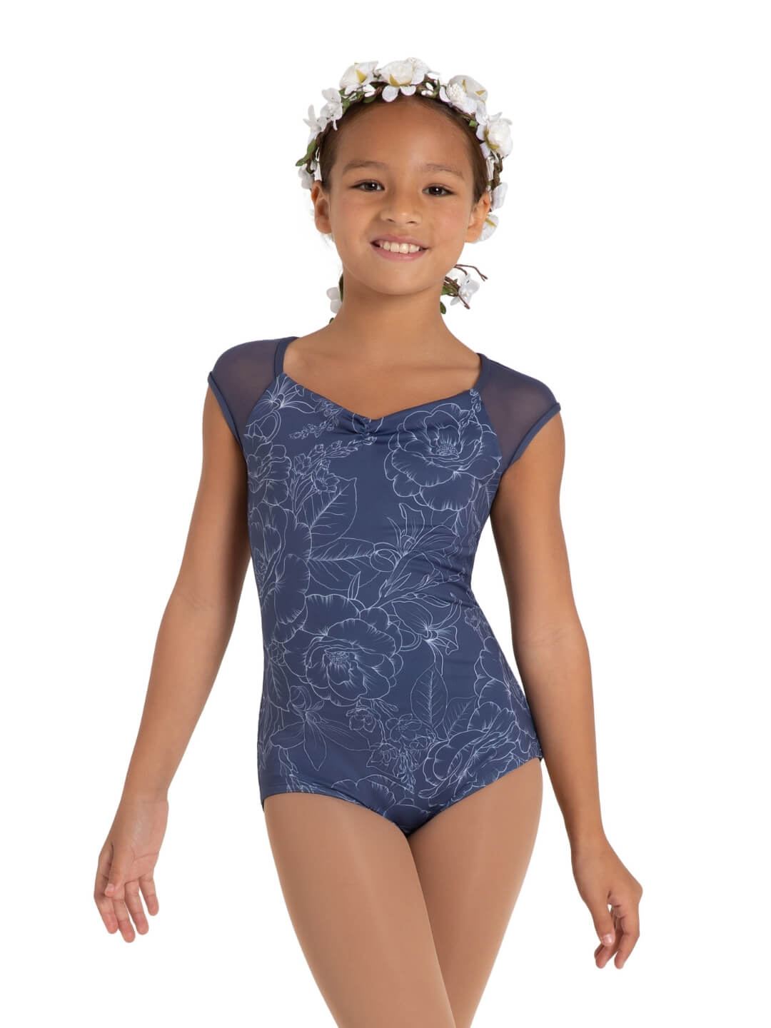 Wildflower Daisy Cap Sleeve Leotard - Girls